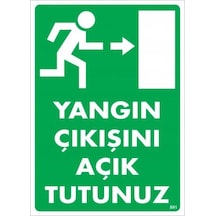 Yangın Çıkışını Açık Tutunuz Sağ Uyarı Levhası 25X35 Kod:891 (475974819)