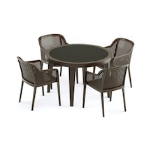Bintaşmobilya Venge Rattan Plastik Dış Mekan Bahçe Masa Sandalye Takımı (427445269) Venge