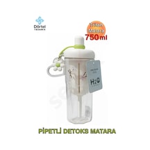 H2o Pipetli Tritan  Matara - 750ml Beyaz