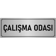 Metal Yönlendirme Levhası, Departman Kapı İsimliği Çalışma Odası 10x20 cm Gümüş Renk