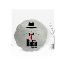 Kişiye Özel Isimli Baba Godfather Tasarımlı Yuvarlak Dekoratif Kı (505937013)