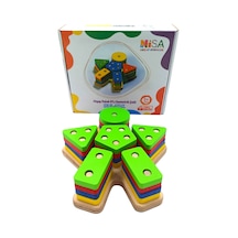 Minik Eller, Büyük Keşifler Bebekli Ahşap Geometrik Bultak 18x16cm.