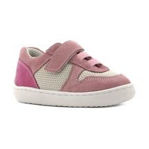 Rakerplus Bob Hakiki Deri Pudra Pembe Barefoot Cırtlı Lastikli Bebek Sneaker Ayakkabı Pembe
