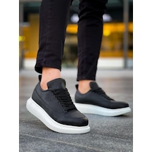 Ay Mood Jy814 Axel Bağcıklı Cilt Erkek Günlük Sneaker Ayakkabı Cbt Siyah