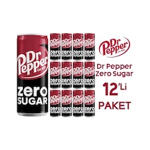 Dr Pepper Zero Karışık Aromalı Şekersiz Gazlı İçecek 12 x 330 ML