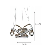Kelebek 4 Lü Büyük Modern Ledli Avize Çizgili 3 Renk Power Ledli Gold Kaplama Yatak Odası Salon Mutfak
