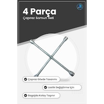 Oto Bijon Anahtarı 4 Parça Çapraz Somun Seti Lastik Değiştirme Ar