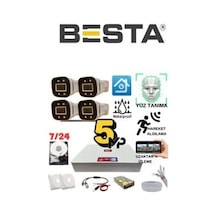 5 Mp Gece Renkli Yüz Tanıma Sesli H.265 500 Gb Hdd Dahil 4 Kameralı Ahd Güvenlik Seti 86236656