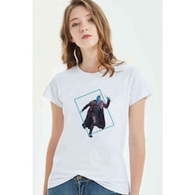 Yondu Star L Baskılı Beyaz Kadın Tshirt