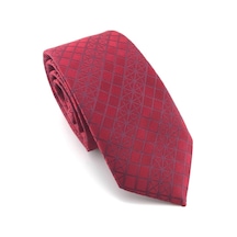 Pierroni Kırmızı Bordo Desenli Slim Kravat (521866127) Bordo - Kırmızı