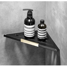 Metal Banyo/mutfak Düzenleyici Organizer Köşe Şampuan Rafı Siyah Siyah