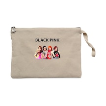 Blackpink Black Krem Clutch Astarlı Cüzdan / El Çantası Krem