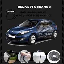 Renault Megane 3 Oto Araç Kapı Koruma Fitili 5metre Parlak Siyah Renk