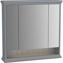 VitrA Valarte Aydınlatmalı Dolaplı Ayna 80 Cm Mat Gri 62232 Krom