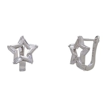 Yıldız Model Baget Taşlı 925 Ayar Gümüş Kadın Küpe Gümüş