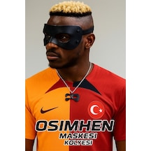 Victor Osimhen Maske Kolyesi Metal Siyah Renk 60 Cm Zincirli Çok renkli