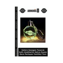 Satürn Gezegen Tasarım Işıklı Anahtarlık Hatıra Eşyası Gece Parlayan Yenilikçi Tarz