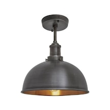 Rys Retro Dekoratif Tavan Plofyoner Siyah Dekoratif Tekli Sarkıt Avize Çap:30 Cm Beyaz