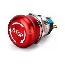 Acil Stop Butonu 19mm Metal D96 1no/1nc Bas-çevir Panel Tipi