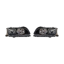 Bmw E46 Far Seti, Kristal, Siyah, Coupe, Motorlu, 2002-03, Eae Bm