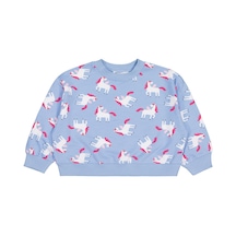 Civil Girls Unicorn Baskılı 2-5 Yaş Sweatshirt - Mavi