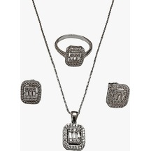 Choice Baget Taşlı Gümüş Set