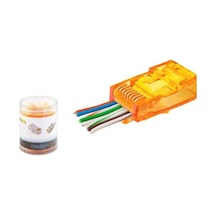 Nodar Nd2405 Cat6 Ez Rj45 Konnektör 100 Adet Plastik Kutu -turuncu