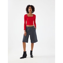 Loft High Waist Kadın Pantolon Lf2040806 Q1.v1 Koyu Gri