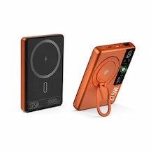 Mt4570 10.000 Mah 3in1 37.5w Manyetik Magsafe Pd Şarj Powerbank 60/grı Turuncu