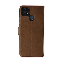 Realme C25 Kılıf Trend S Plus Kapaklı Kılıf - Taba