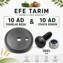 Daire Tipi Yem Karma Makinası Bıçağı- Özsan Çap 80 Mm - 10'lu&civata Somun Dahil