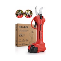 Heilber Ba011548 30 Mm Akülü Budama Makası Şarjlı Elektrikli Dal Kesme Makası Profesyonel Bağ Bahçe Budama M
