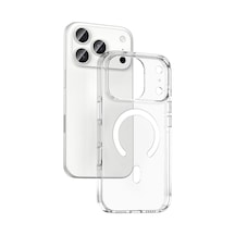 Apple İle Uyumlu İphone 17 Pro Kılıf M-safe Şarj Özellikli Kamera Korumalı Kripto Kapak Şeffaf