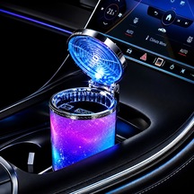 Bmw 6 Serisi Uyumlu Led Işıklı Kapaklı Araç Küllüğü Universal Bardaklık Uyumlu Küllük Otomobil İçi Aksesuar