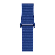 Ekılıf - Apple Uyumlu  Watch 40mm - Kordon Deri Lop Kordon Krd-09 - Mavi