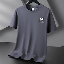 Koyu Gri M 10 Renk Saf Pamuk Erkek Tişört Yuvarlak Yaka Kısa Kollu Bol Erkek Tişört S-6xl Koyu Gri