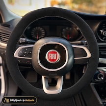 Fiat Pratico Direksiyon Kılıfı Alcantara Süet Monza Black Serisi Siyah 2015-2022