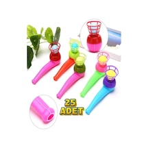 25 Adet Saksafon Pipet Top Üfleme Nefes Kontrolü Oyunu Popit Eğitici Oyuncak Çok Renkli