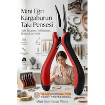 Mini Eğri Kargaburun Takı Pensesi 12 Cm - Takı Tasarım, Tel Bükme, Boncuk Ve Hobi Pensesi - Yaylı Eğri Ağızlı Genel