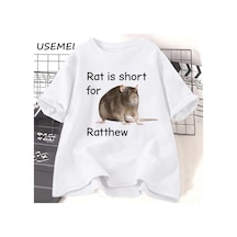 Tarzsokak Sıçan Kısa Ratthew Meme T-shirt Adam Komik Pamuk Kısa Kollu Teeunisex Yuvarlak Boyun 2929 Beyaz