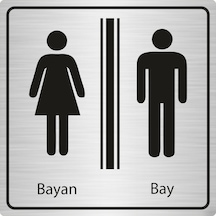 Bay Bayan Wc Yazısı 15*15Cm Metal Sy04