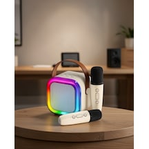 Kablosuz Karaoke Hoparlör Çift Mikrofon Ve Led Işıklı Xucz2mikrofonluspeaker