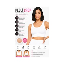 Mrm Pro Kadın Siyah Spor Crop Sütyen Pedli Destekli Toparlayıcı Büstiyer Beyaz Beyaz