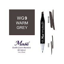 Çift Uçlu Marker Grafik Çizim Kalemi Wg9 Sıcak Gri