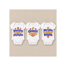 Babylimon Minik Kahraman Üçlü Beyaz Kısa Kollu Bebek Zıbın Seti Beyaz - 930084019 Beyaz
