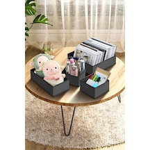 Antrasit 4'lü Çekmece Içi Düzenleyici Organizer Set Kumaş Gri Tr Diğer