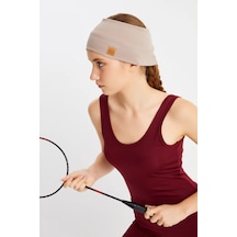 Kadın Pamuklu Kaşkorse, Kaymaz, Terletmez, Ultra Hafif, Spor Saç Bandı Bandana - Tek Ebat / Bej Bej