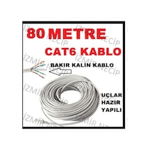 Ncpline 80 Metre Internet Kablosu Cat 6 Kalin Bakir Kablo Hazır Yapılı