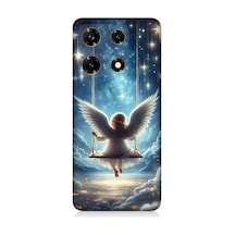 İnfinix Note 30 Pro Uyumlu Yıldızlarla Salıncakta Melek Desenli Silikon Kılıf Çok Renkli