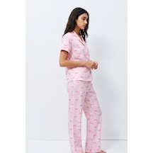 Standart Boy Elastanlı Pembe Pijama Takımı